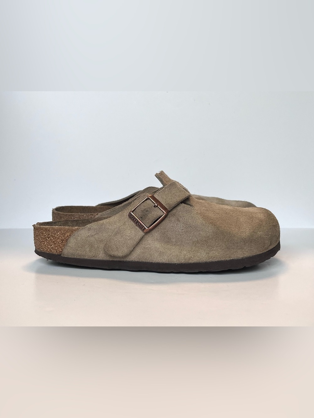 BIRKENSTOCK Boston Suede Clogs Taupe Women’s EU 37 US 6.5 - Picture 2 of 11